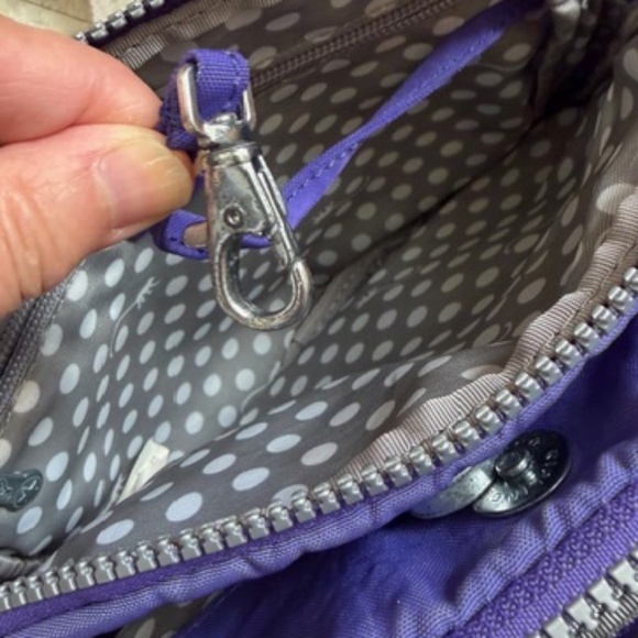 Kipling Purple 3 Compartments Small Crossbody Bag With Adjustable Strap - Picture 7 of 14